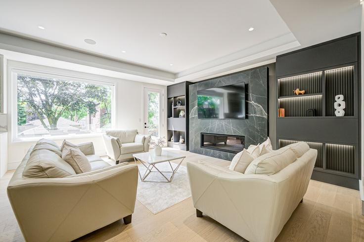 Elegant gestaltetes Wohnzimmer mit moderner Einrichtung in einer Wohnung im Building Johnston Avenue - 2574902-ontario-inc - 1513120 in North York, Toronto