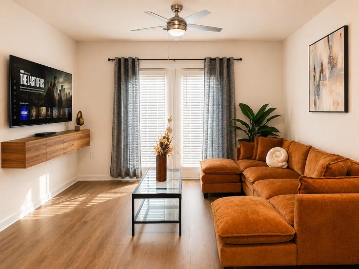 Elegante sala de estar con mobiliario moderno en un apartamento en Building Epply Drive - abundant-life-hc-llc - 1621564 en Jacksonville, Jacksonville Elegante sala de estar con mobiliario moderno en un apartamento en Building Epply Drive - abundant-life-hc-llc - 1621564 en Jacksonville, Jacksonville