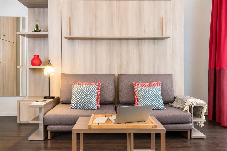 Brussels, Brussels에 위치한 Building Boulevard Anspach - adagio - 1583664 유닛의 세련된 인테리어가 돋보이는 거실