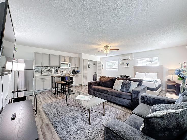 Apopka ApopkaのBuilding Sheeler Avenue - adasa-properties-llc - 1531380のアパートメントにある、モダンな家具を備えたエレガントなデザインのリビングルーム