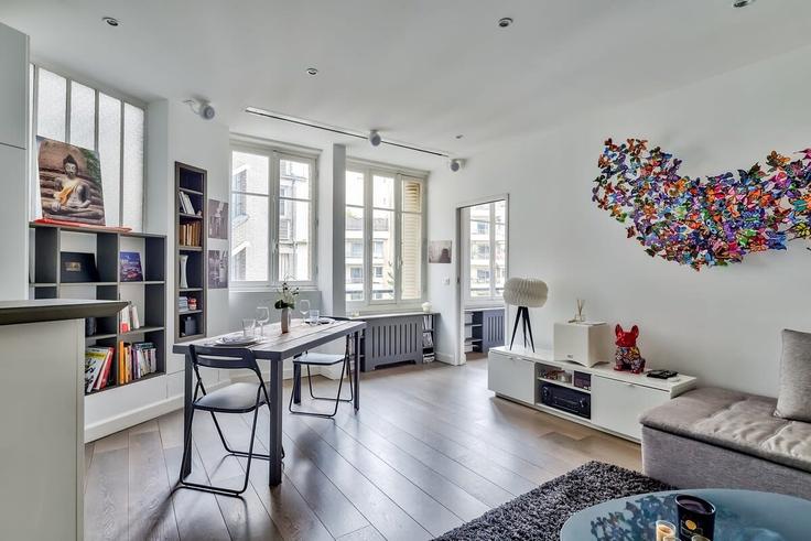 11th arrondissement, Paris 소재 Building Boulevard Richard-Lenoir - airbnyou - 1031640 유닛에 마련된, 현대적인 가구로 꾸며진 우아한 디자인의 거실