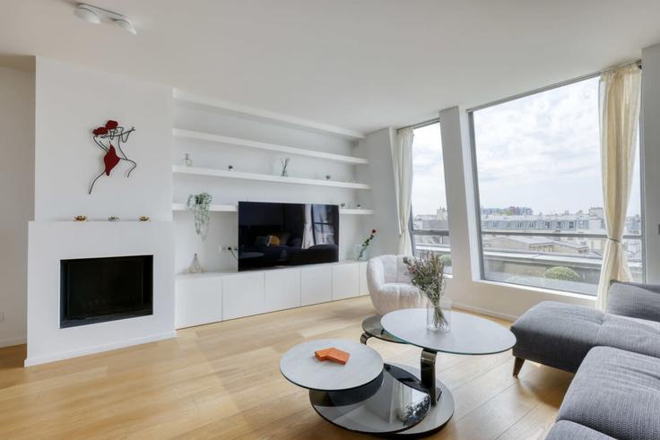 Elegante sala de estar con mobiliario moderno en un apartamento en Building Place de Thorigny - airbnyou - 1068341 - PAR en 3rd arrondissement, Paris Elegante sala de estar con mobiliario moderno en un apartamento en Building Place de Thorigny - airbnyou - 1068341 - PAR en 3rd arrondissement, Paris