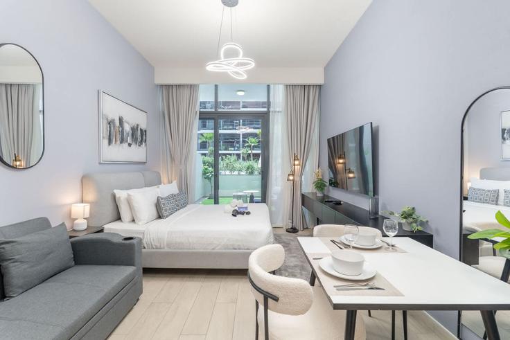 Salle de séjour élégante avec mobilier moderne dans un appartement à Building Azizi Riviera 43 - airdxb - 1234554 - DXB à Nad Al Sheba, Dubai Salle de séjour élégante avec mobilier moderne dans un appartement à Building Azizi Riviera 43 - airdxb - 1234554 - DXB à Nad Al Sheba, Dubai