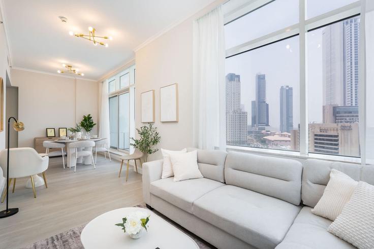 Dubai Marina, Dubai에 위치한 Building King Salman Bin Abdulaziz Al Saud Street - airdxb - 1252910 - DXB 아파트의 세련된 인테리어가 돋보이는 거실