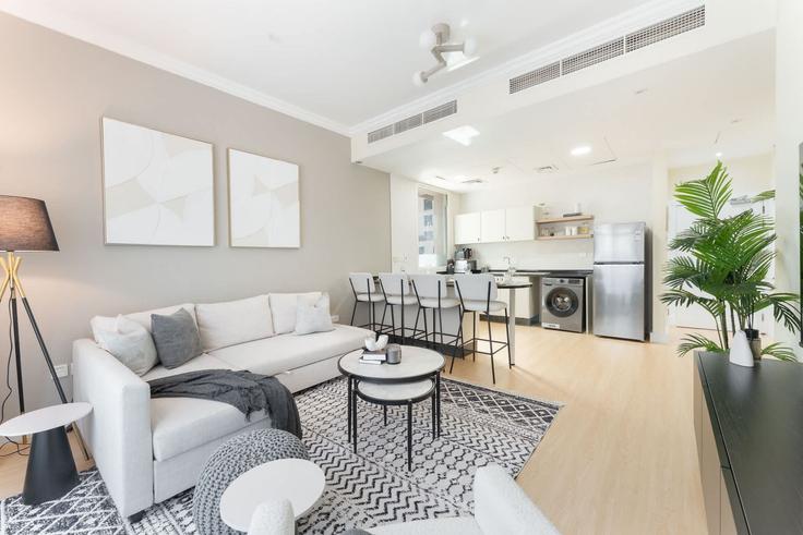 Elegantly designed living room with modern furnishings in an apartment at Building Al Raiha Street - airdxb - 1281583 - DXB in Dubai Marina, Dubai Elegantly designed living room with modern furnishings in an apartment at Building Al Raiha Street - airdxb - 1281583 - DXB in Dubai Marina, Dubai