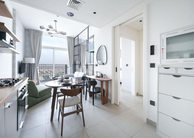 Elegantly designed living room with modern furnishings in an apartment at Building Tariaq Bedon Esm - airdxb - 1323691 in Dubai Hills Estate, Dubai Elegantly designed living room with modern furnishings in an apartment at Building Tariaq Bedon Esm - airdxb - 1323691 in Dubai Hills Estate, Dubai