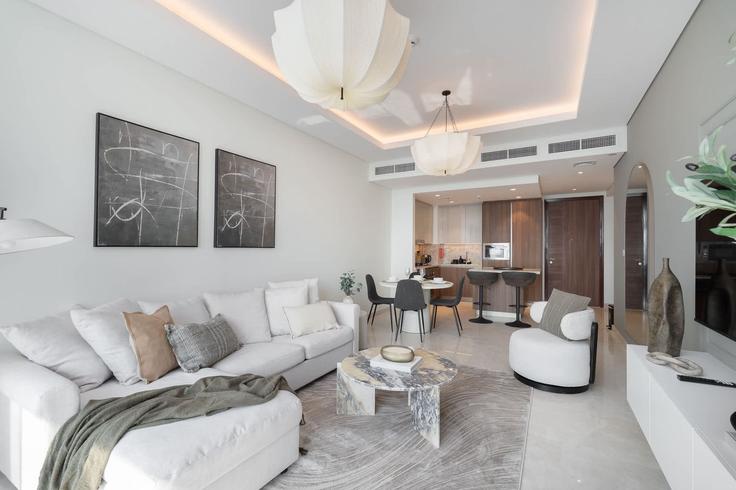 Salle de séjour élégante avec mobilier moderne dans un appartement à Building Burj Khalifa Boulevard - airdxb - 1363329 à Downtown Dubai, Dubai Salle de séjour élégante avec mobilier moderne dans un appartement à Building Burj Khalifa Boulevard - airdxb - 1363329 à Downtown Dubai, Dubai