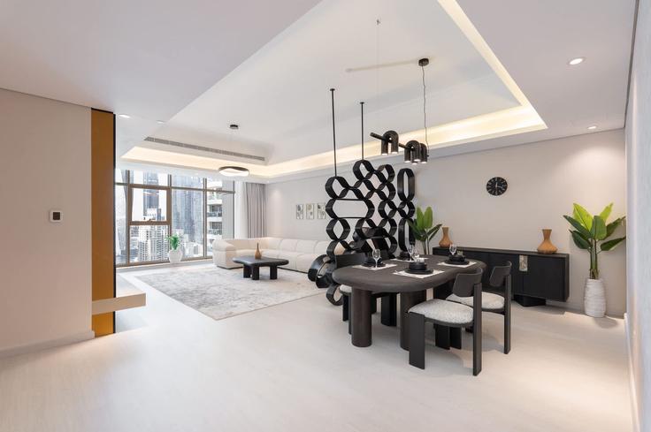 Al Thanyah Fifth, Dubai에 위치한 Building Tariaq Bedon Esm - airdxb - 1366032 아파트의 세련된 인테리어가 돋보이는 거실 Al Thanyah Fifth, Dubai에 위치한 Building Tariaq Bedon Esm - airdxb - 1366032 아파트의 세련된 인테리어가 돋보이는 거실