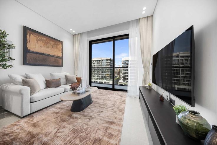Elegantly designed living room with modern furnishings in an apartment at Building 18A Street - airdxb - 1371150 in Al Satwa, Dubai Elegantly designed living room with modern furnishings in an apartment at Building 18A Street - airdxb - 1371150 in Al Satwa, Dubai