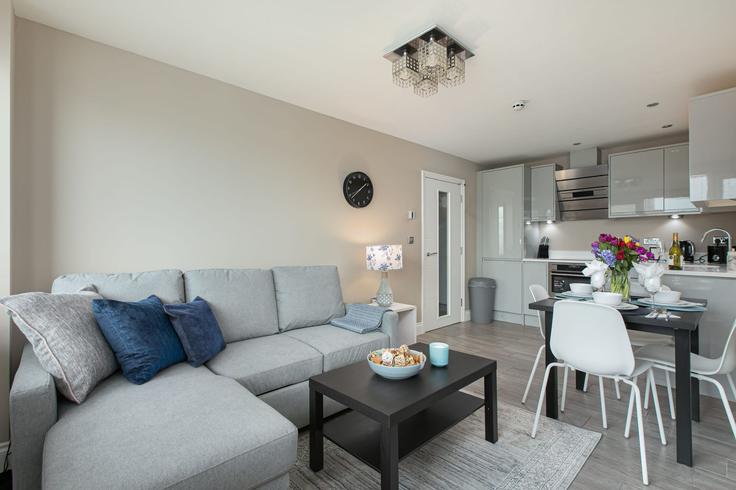 Sala de estar elegantemente projetada com móveis modernos em um apartamento no Building Ship Street - airhost-agency - 1351183 em Brighton, Brighton Sala de estar elegantemente projetada com móveis modernos em um apartamento no Building Ship Street - airhost-agency - 1351183 em Brighton, Brighton