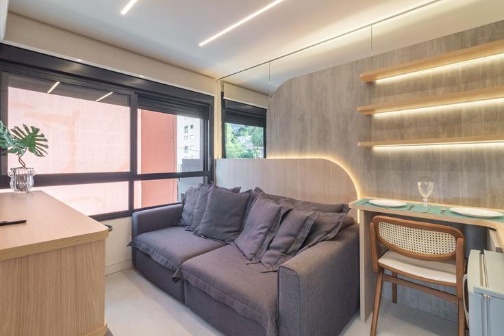 São Paulo Cerqueira CésarのBuilding Rua Doutor Melo Alves - akile-homes - 1459368のアパートメントにある、モダンな家具を備えたエレガントなデザインのリビングルーム