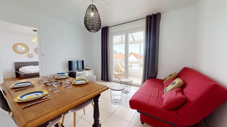 Sala de estar elegantemente projetada com móveis modernos em um apartamento no Building Avenue Valentin - allo-vende-vacances - 1437779 em Saint-Jean-de-Monts, Saint-Jean-de-Monts Sala de estar elegantemente projetada com móveis modernos em um apartamento no Building Avenue Valentin - allo-vende-vacances - 1437779 em Saint-Jean-de-Monts, Saint-Jean-de-Monts