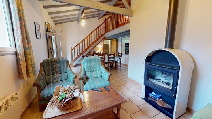 Elegante sala de estar con mobiliario moderno en un apartamento en Building Rue des Hérons - allo-vende-vacances - 1470104 en Bretignolles-sur-Mer, Bretignolles-sur-Mer