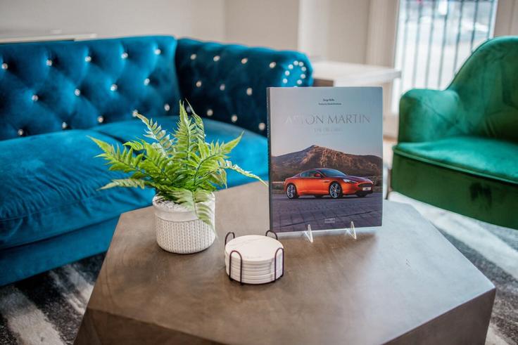 Elegantly designed living room with modern furnishings in an apartment at Building West Warren Boulevard - alpine - 1026696 - CHI in Chicago, Chicago