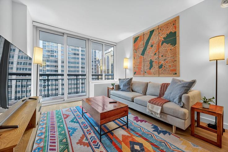 Manhattan, New York 소재 Building West 37th Street - anyplaceru - 1311281 - NYC 유닛에 마련된, 현대적인 가구로 꾸며진 우아한 디자인의 거실