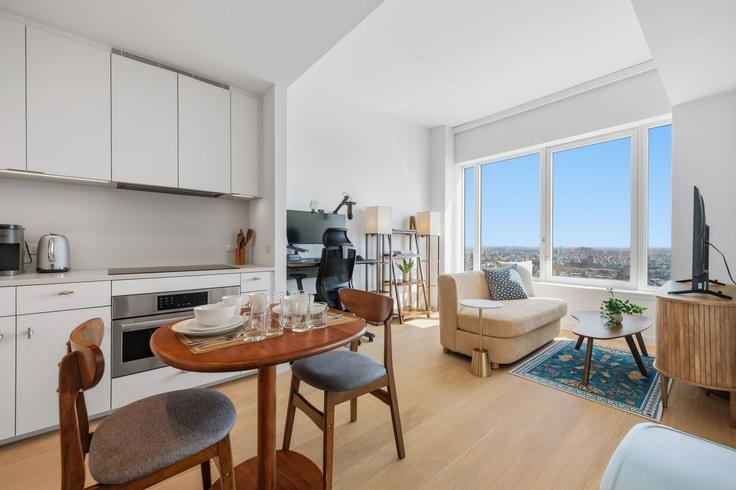New York BrooklynのBuilding Dupont Street - anyplaceru - 1459587のアパートメントにある、モダンな家具を備えたエレガントなデザインのリビングルーム