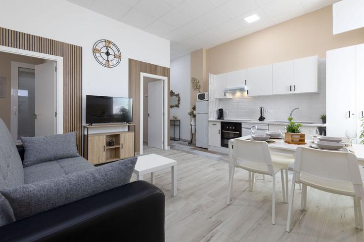 Building Carrer del Progrés - apartup - 1370223 adresindeki bir dairede modern mobilyalarla zarif bir şekilde tasarlanmış oturma odası Poblats Marítims, Valencia Building Carrer del Progrés - apartup - 1370223 adresindeki bir dairede modern mobilyalarla zarif bir şekilde tasarlanmış oturma odası Poblats Marítims, Valencia