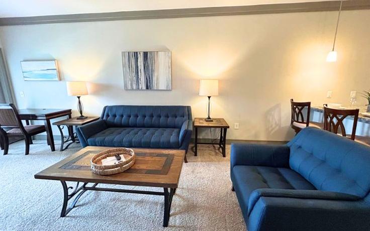 Sala de estar elegantemente projetada com móveis modernos em um apartamento no Building Venue Way - ar-national-short-term-housing - 1391953 em Alpharetta, Alpharetta Sala de estar elegantemente projetada com móveis modernos em um apartamento no Building Venue Way - ar-national-short-term-housing - 1391953 em Alpharetta, Alpharetta