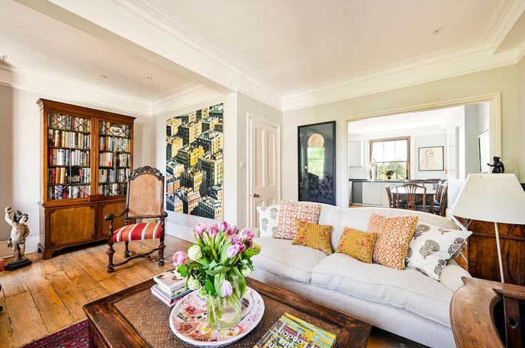 Salle de séjour élégante avec mobilier moderne dans un appartement à Building Queen's Gate - argyl-group - 1262430 - LON à Royal Borough of Kensington and Chelsea, London