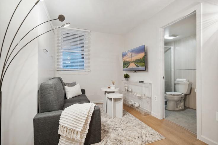 Washington, Washington에 위치한 Building Rhode Island Avenue Northwest - attache-corporate-housing - 1696387 유닛의 세련된 인테리어가 돋보이는 거실 Washington, Washington에 위치한 Building Rhode Island Avenue Northwest - attache-corporate-housing - 1696387 유닛의 세련된 인테리어가 돋보이는 거실