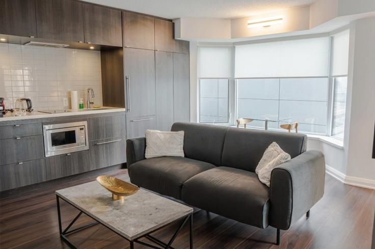 Old Toronto, Toronto에 위치한 Building Yorkville Avenue - avalon-suites - 1559031 유닛의 세련된 인테리어가 돋보이는 거실