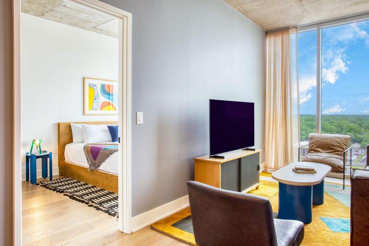 1 apartamento de un dormitorio amueblado en East Avenue 1028185P , Austin, Austin, foto 1