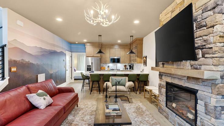 Nashville, Nashville에 위치한 Building Baptist World Center Drive - avantstay - 1475266 유닛의 세련된 인테리어가 돋보이는 거실