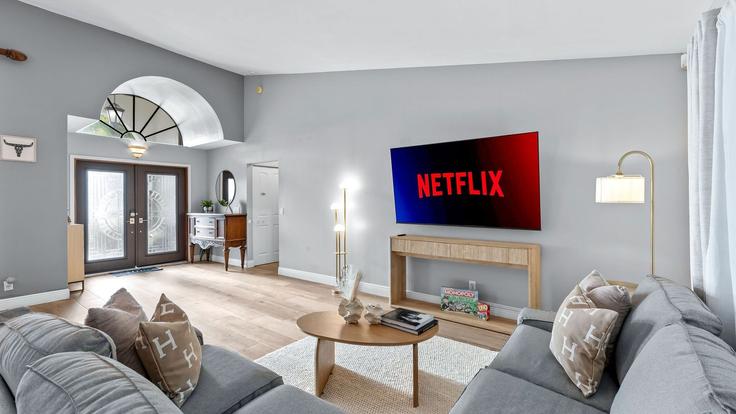 Salle de séjour élégante avec mobilier moderne dans un appartement à Building Lynton Circle - avantstay - 1537470 à Wellington, Wellington