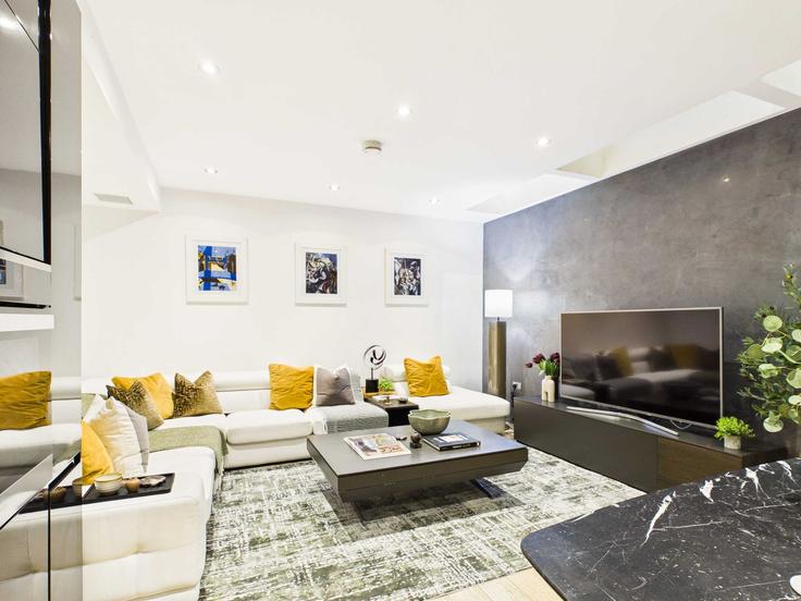 Salle de séjour élégante avec mobilier moderne dans un appartement à Building Halliford Street - belondon - 1571231 à London Borough of Islington, London Salle de séjour élégante avec mobilier moderne dans un appartement à Building Halliford Street - belondon - 1571231 à London Borough of Islington, London
