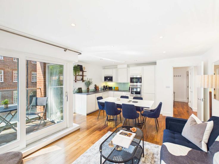 Sala de estar elegantemente projetada com móveis modernos em um apartamento no Building Medway Street - belondon - 1595230 em City of Westminster, London Sala de estar elegantemente projetada com móveis modernos em um apartamento no Building Medway Street - belondon - 1595230 em City of Westminster, London