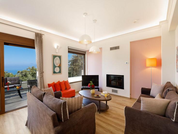 Building Τιμόθεου. Αντ. Δασκαλάκη - belvilla-ag-dancenter-as - 1451473 adresindeki bir dairede modern mobilyalarla zarif bir şekilde tasarlanmış oturma odası Gallos, Rethymno Building Τιμόθεου. Αντ. Δασκαλάκη - belvilla-ag-dancenter-as - 1451473 adresindeki bir dairede modern mobilyalarla zarif bir şekilde tasarlanmış oturma odası Gallos, Rethymno