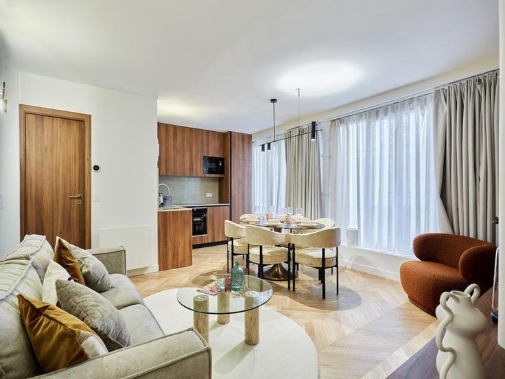Sala de estar elegantemente projetada com móveis modernos em um apartamento no Building Rue des Petites Écuries - belvilla-ag-dancenter-as - 1408426 em 10th arrondissement, Paris Sala de estar elegantemente projetada com móveis modernos em um apartamento no Building Rue des Petites Écuries - belvilla-ag-dancenter-as - 1408426 em 10th arrondissement, Paris