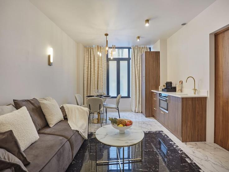 1st arrondissement, Paris에 위치한 Building Rue du Pélican - belvilla-ag-dancenter-as - 1399081 유닛의 세련된 인테리어가 돋보이는 거실