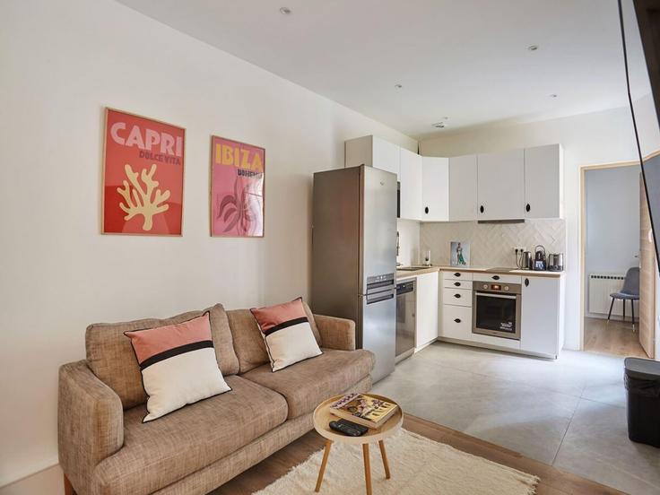 Elegantly designed living room with modern furnishings in an apartment at Building Rue Firmin Gillot - belvilla-ag-dancenter-as - 1430093 in 15th arrondissement, Paris Elegantly designed living room with modern furnishings in an apartment at Building Rue Firmin Gillot - belvilla-ag-dancenter-as - 1430093 in 15th arrondissement, Paris