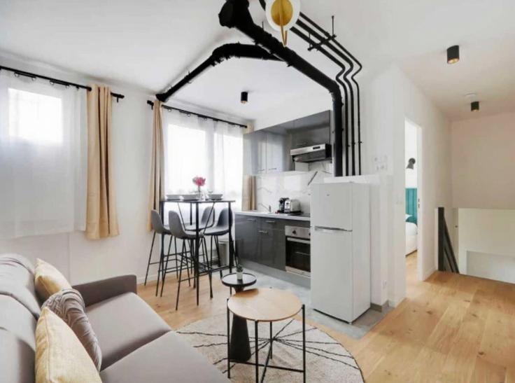 15th arrondissement, Paris에 위치한 Building Rue Lecourbe - belvilla-ag-dancenter-as - 1446718 유닛의 세련된 인테리어가 돋보이는 거실