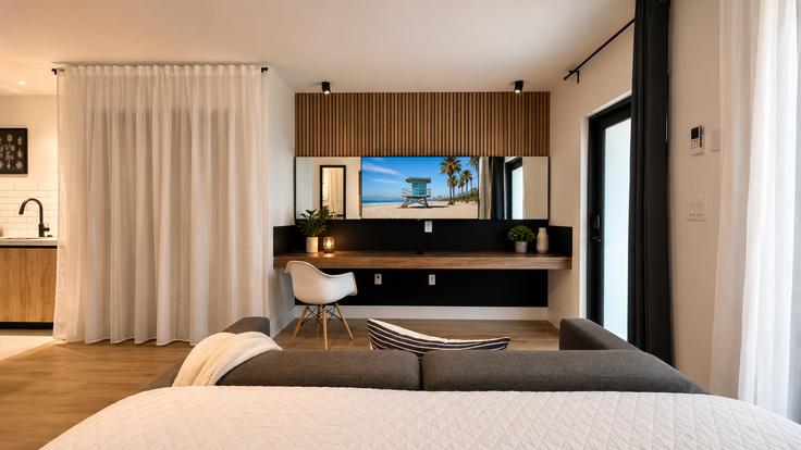 Salle de séjour élégante avec mobilier moderne dans un appartement à Building Southwest 9th Street - beststay - 1605645 à Miami, Miami Salle de séjour élégante avec mobilier moderne dans un appartement à Building Southwest 9th Street - beststay - 1605645 à Miami, Miami
