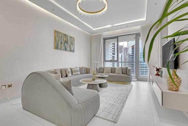 Downtown Dubai, Dubai에 위치한 Building Burj Khalifa Boulevard - bhavan-vacation-homes - 1351208 유닛의 세련된 인테리어가 돋보이는 거실