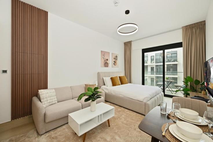 Jumeirah Village, Dubai에 위치한 Building Street 5 - bloomfields-holiday-home - 1630839 유닛의 세련된 인테리어가 돋보이는 거실 Jumeirah Village, Dubai에 위치한 Building Street 5 - bloomfields-holiday-home - 1630839 유닛의 세련된 인테리어가 돋보이는 거실