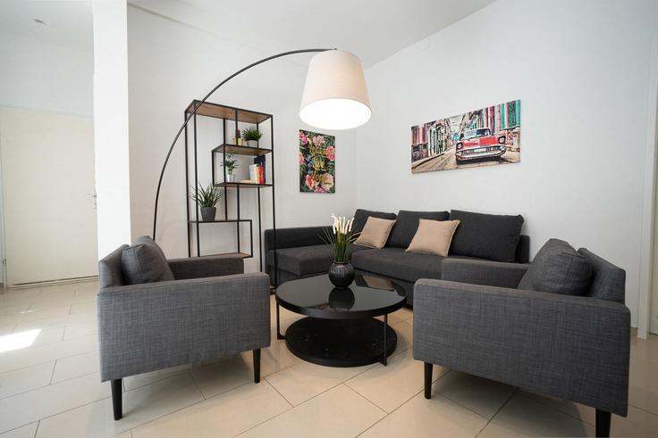 Salle de séjour élégante avec mobilier moderne dans un appartement à Building Beheimgasse - bosu-gmbh - 1500271 à Vienna, Vienna