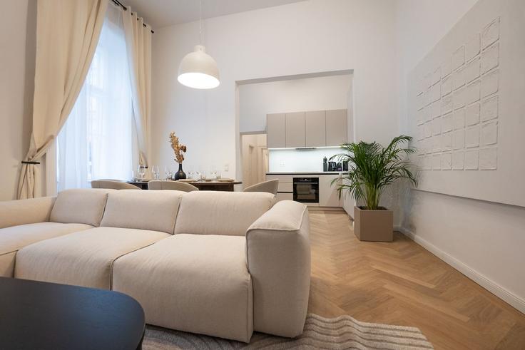 Elegante sala de estar con mobiliario moderno en un apartamento en Building Hörlgasse 5 - bosu-gmbh - 1500338 en Vienna, Vienna Elegante sala de estar con mobiliario moderno en un apartamento en Building Hörlgasse 5 - bosu-gmbh - 1500338 en Vienna, Vienna