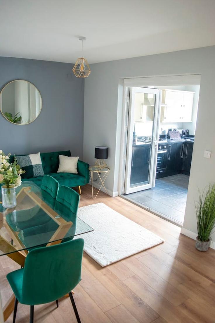 Elegantly designed living room with modern furnishings in an apartment at Building Almond Avenue - bwp - 1231586 in London Borough of Ealing, London