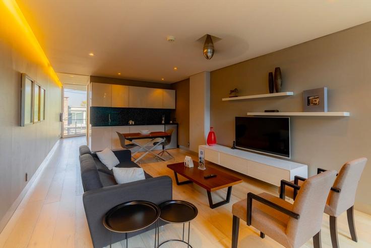 Salle de séjour élégante avec mobilier moderne dans un appartement à Building Desierto de los Leones - capitalia - 1018007 - MEX à Mexico City, Mexico City