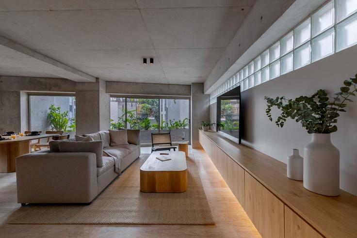 Elegante sala de estar con mobiliario moderno en un apartamento en Building Avenida Sonora - capitalia - 1639121 en Mexico City, Mexico City Elegante sala de estar con mobiliario moderno en un apartamento en Building Avenida Sonora - capitalia - 1639121 en Mexico City, Mexico City