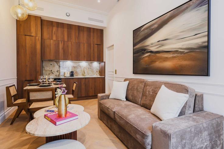 Paris 8th arrondissementのBuilding Avenue de Messine - checkmyguest - 1349685のアパートメントにある、モダンな家具を備えたエレガントなデザインのリビングルーム