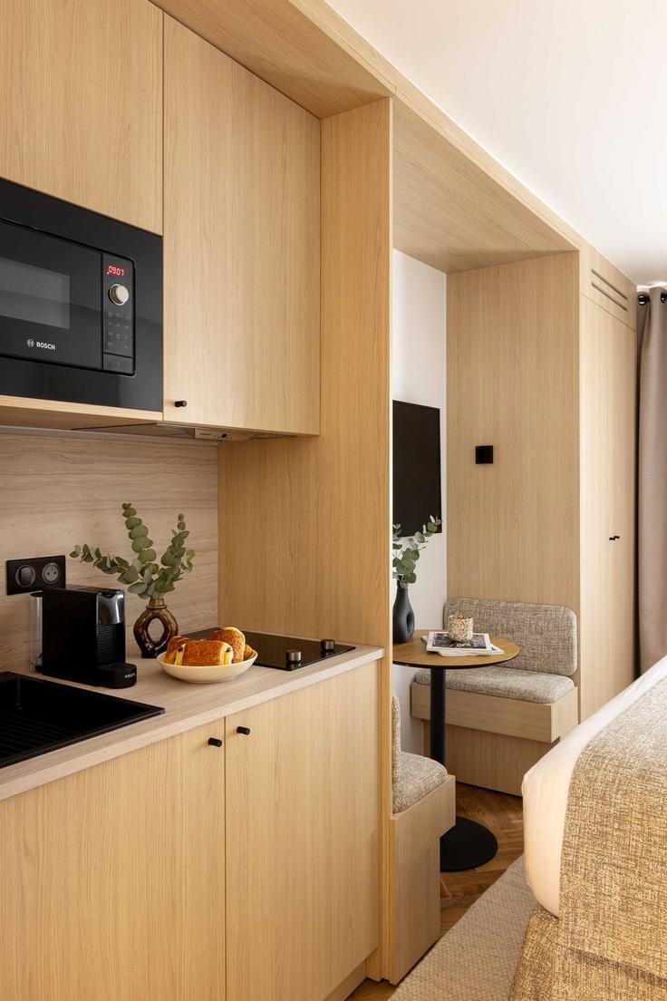 Funktionelle und stilvolle Küche mit erstklassige Ausstattung in einer gehobenen Wohnung im Building Rue des Lyonnais - checkmyguest - 1348930 in 5th arrondissement, Paris