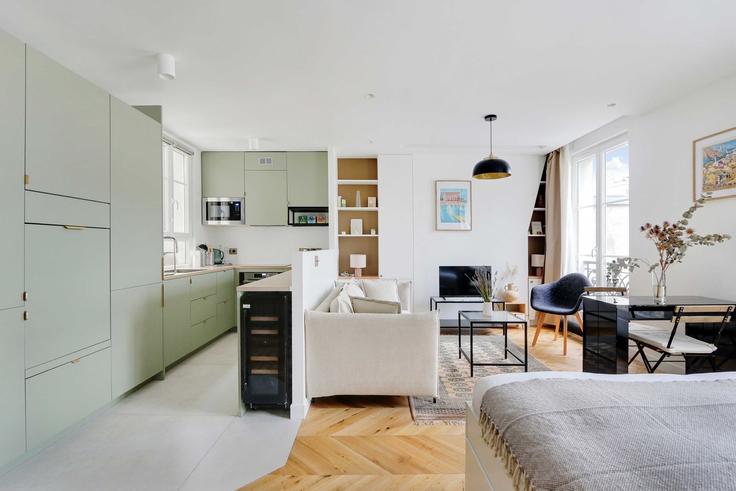 10th arrondissement, Paris에 위치한 Building Rue Henri Feulard - checkmyguest - 1348944 유닛의 세련된 인테리어가 돋보이는 거실
