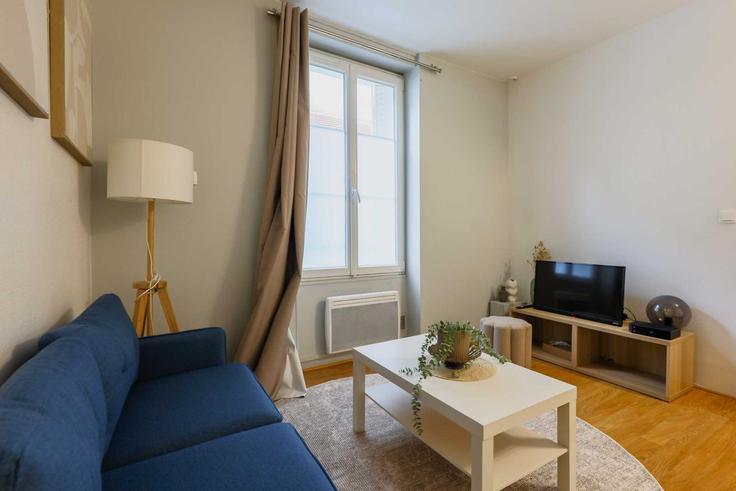 Sala de estar elegantemente projetada com móveis modernos em um apartamento no Building Rue de Lourmel - checkmyguest - 1336794 em 15th arrondissement, Paris