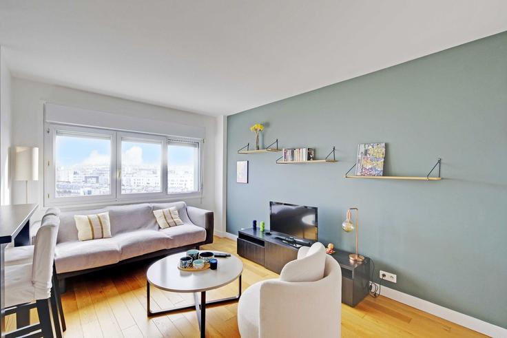 Elegantly designed living room with modern furnishings in an apartment at Building Rue de Charenton - checkmyguest - 1437595 in 12th arrondissement, Paris Elegantly designed living room with modern furnishings in an apartment at Building Rue de Charenton - checkmyguest - 1437595 in 12th arrondissement, Paris