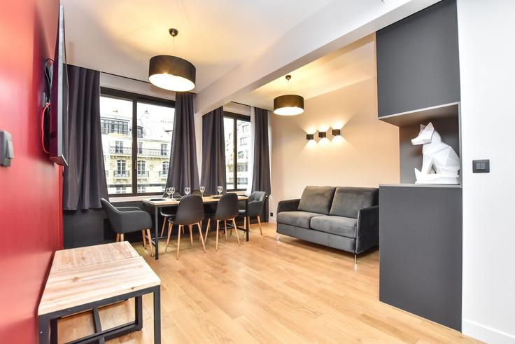 Building Rue du Helder - checkmyguest - 1350099 adresindeki bir dairede modern mobilyalarla zarif bir şekilde tasarlanmış oturma odası 9th arrondissement, Paris Building Rue du Helder - checkmyguest - 1350099 adresindeki bir dairede modern mobilyalarla zarif bir şekilde tasarlanmış oturma odası 9th arrondissement, Paris