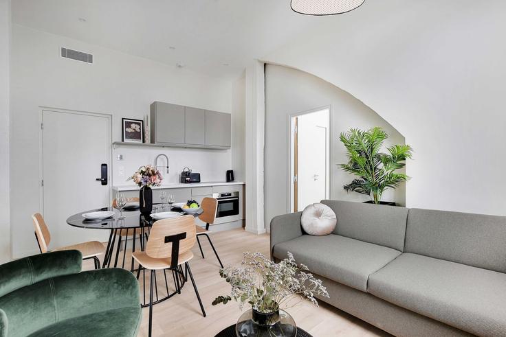 Paris 15th arrondissementのBuilding Rue de Javel - checkmyguest - 1350521のアパートメントにある、モダンな家具を備えたエレガントなデザインのリビングルーム